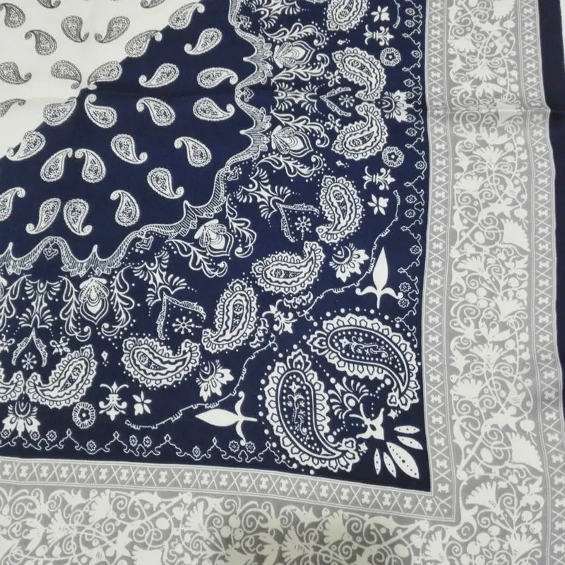 Роскошные брендовые Модные женские маленькие квадратные синие и белые Пейсли