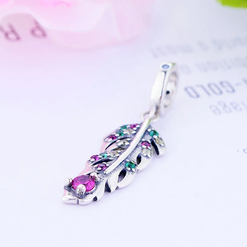 Подходит для оригинала Pandora Шарм Браслет DIY ювелирных изделий зима стиль 925 стерлингового серебра листья шарики для украшений микс CZ
