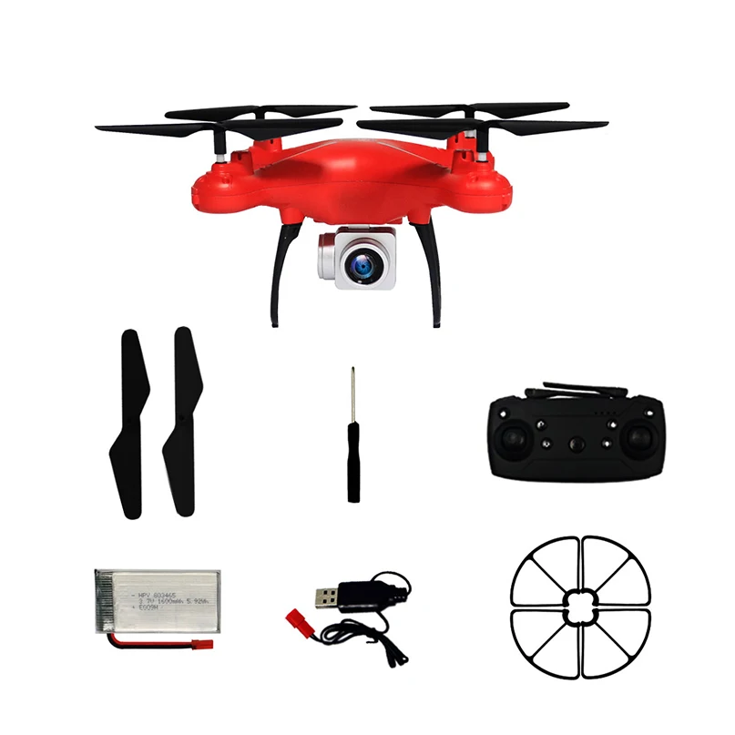 Global Drone GW26 FPV Wifi Дрон с HD 1080P камерой дистанционного управления вертолет RC игрушки Квадрокоптер - Цвет: Красный