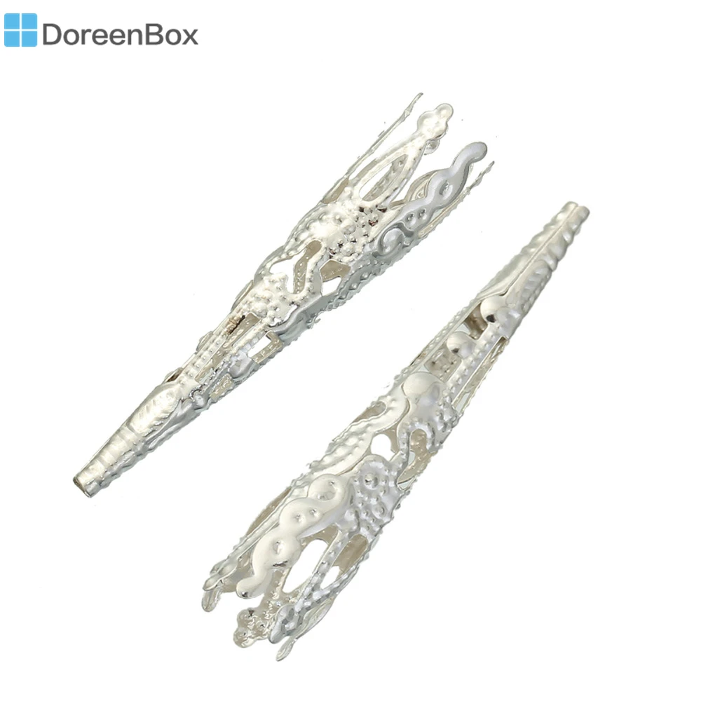 Doreen Box Lovely 60 шт. серебристые филигранные распорки для ногтей бисер 9*40 мм (B00760) |
