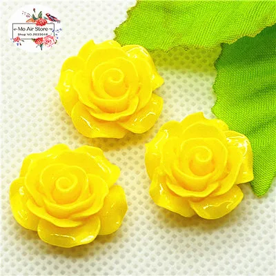 lemon 50pcs 50 шт 20 мм смешанный цвет Камелия каучуковый кабошон с плоским основанием DIY украшения/телефон без отверстия - Цвет: lemon 50pcs
