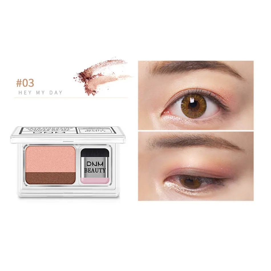 Lazy Double Color Eye Shadow Makeup Palette Shimmer Eyeshadow Makeup Waterproof Mineral Powder Double-layer Eye Shadow Cosmetics