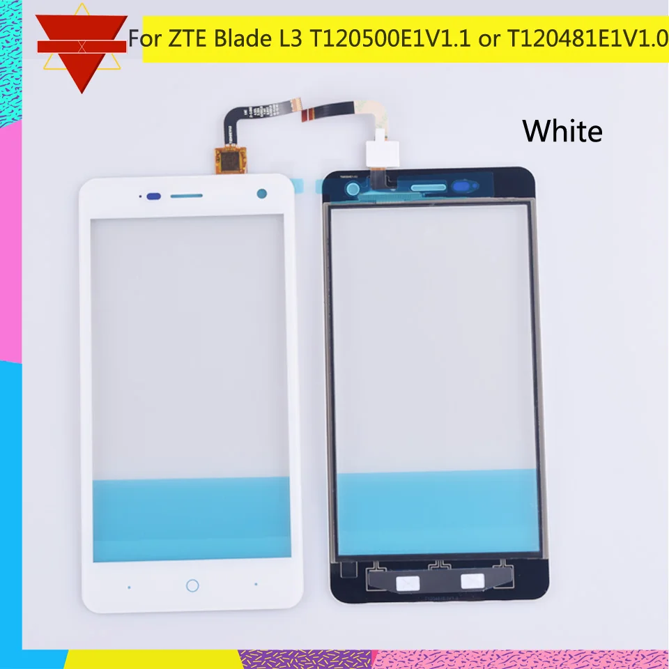 10 шт./лот сенсорный экран дигитайзер для zte Blade L3 T120500E1V1.1 или T120481E1V1.0 Сенсорная