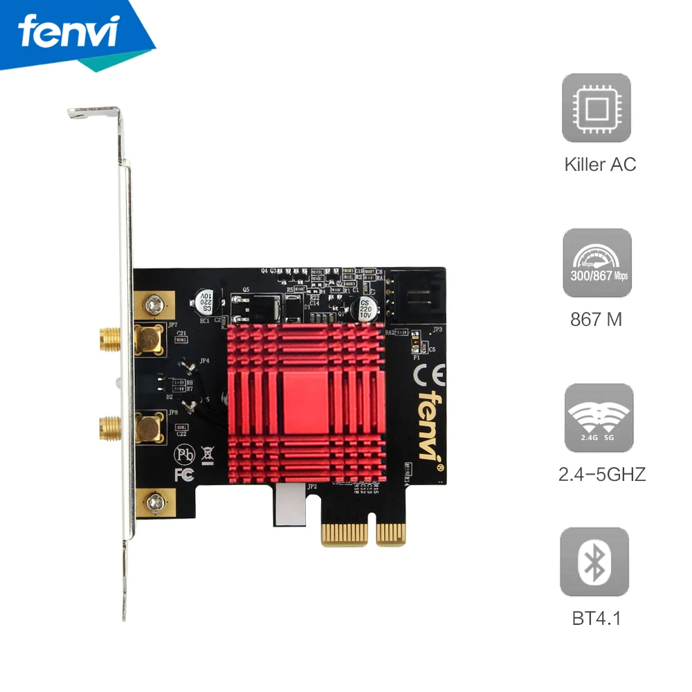 Двухдиапазонный 802.11ac Killer Network Bigfoot 1200M беспроводной AC Wifi Bluetooth 4 1 PCI Express PCi E
