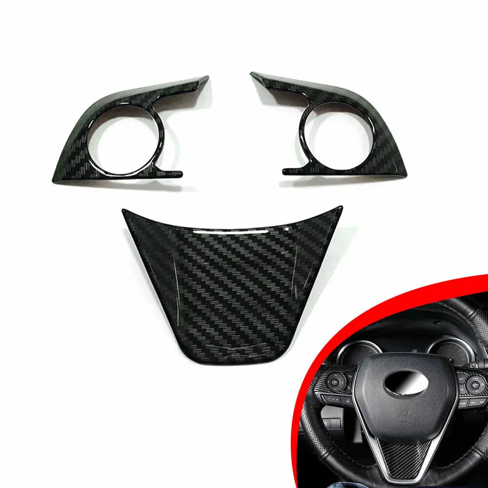 

3ps Car Steering Wheel Cover Trim Red/Carbon Fiber Style ABS For Toyota Corolla Hatchback 2018-2019