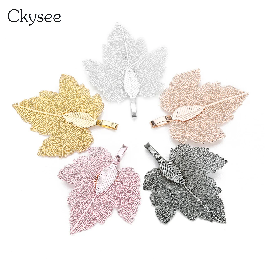 Ckysee 2 шт. Уникальные Подвески из натурального кленового листа кулон розового