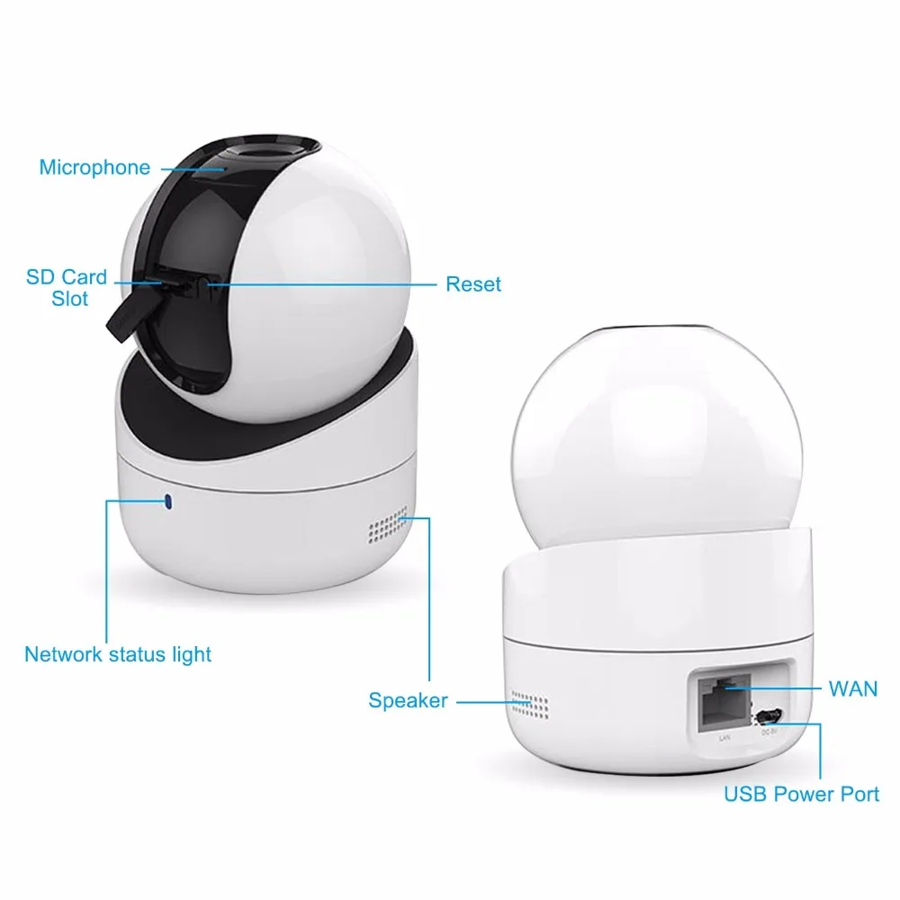 Hikvision DS 2CV2Q01FD IW Мини WiFi камера 720P CMOS беспроводная ip Wi Fi сеть PT Встроенный динамик и