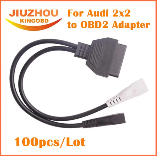 100 шт. DHL Бесплатная OBD 2 кабеля для Audi/VW/Seat/Skoda 2x2 + 16 Pin Автомобильный детектор OBD2