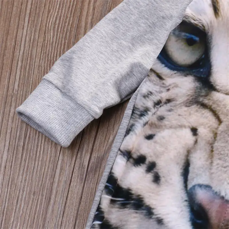 Милый комбинезон для новорожденных Детский с 3D-принтом тигра комбинезоны