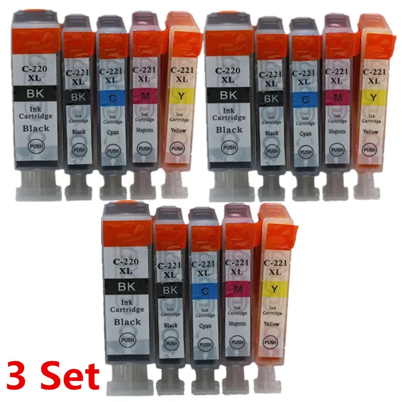 Замена 6 цветов PGI-520 CLI-521 PGI520 PGI 520 CLI 521 чернильные картриджи для Canon Pixma MP980 MP990 струйный принтер - Цвет: 3 Set 5 Color
