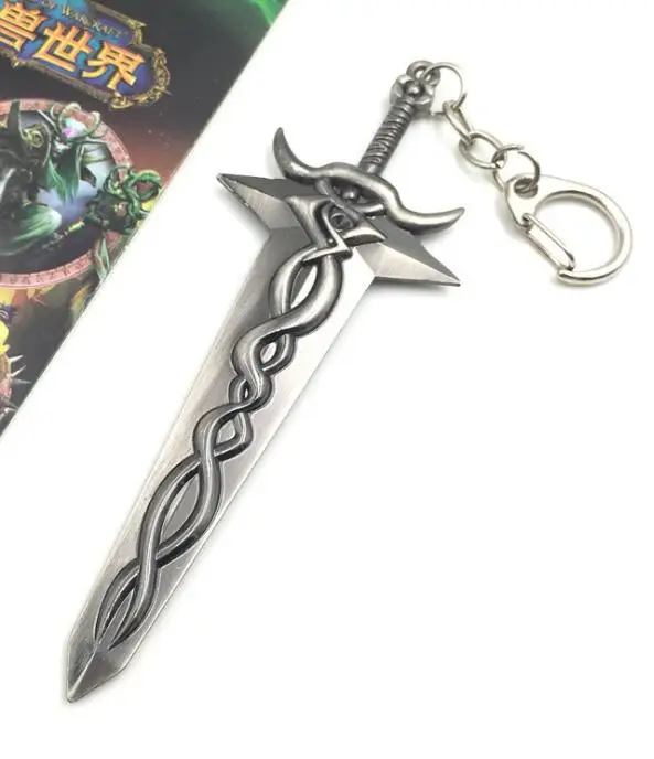 Синий WOW коллекция брелок 12 см модель оружия король лича Frostmourne The orde Alliance для игры Сувениры для поклонников подарки - Цвет: Синий