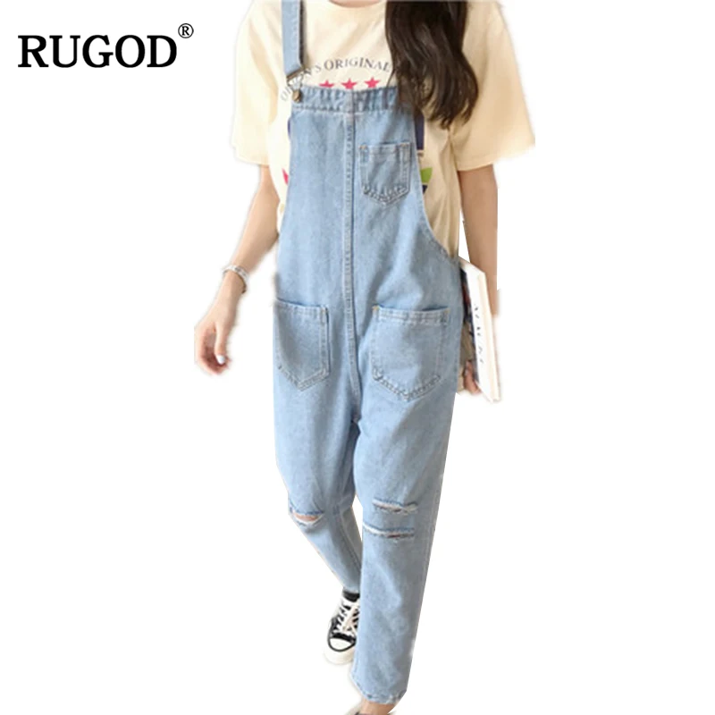 Женские джинсы бойфренды RUGOD осенние джинсовые штаны с рваными карманами