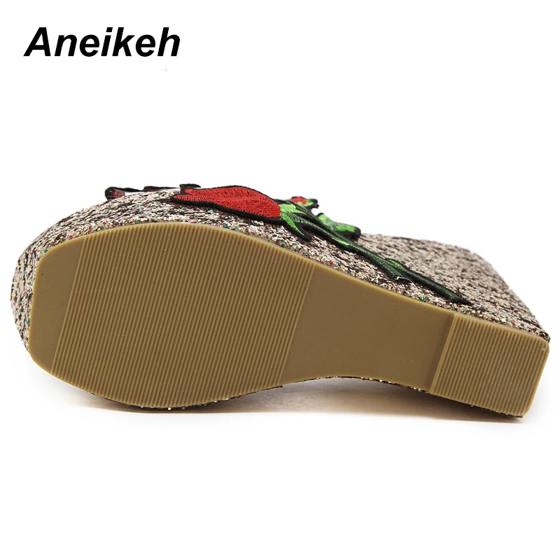 Aneikeh 2021 пикантные женские шлепанцы из ПВХ с открытым носком и цветами на очень
