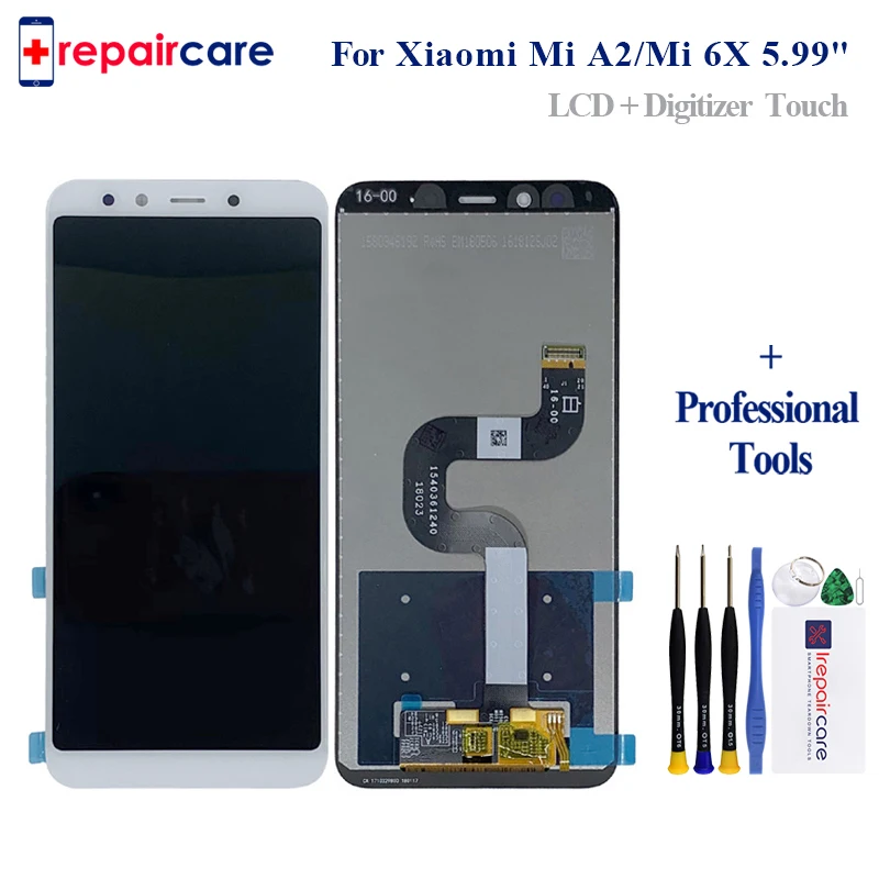 ЖК дисплей с дигитайзером и сенсорным экраном в сборе для Xiaomi Mi A2 MIA2 запасные