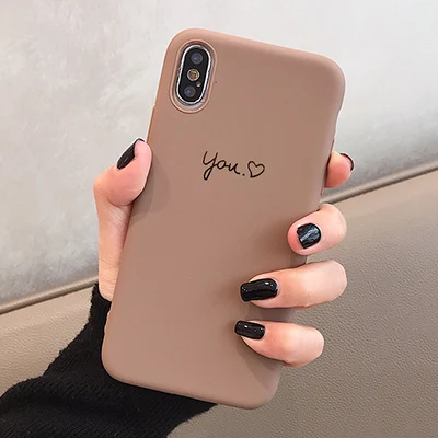 brown you GlamPhone чехол простой золотой You Me коричневый серый чехол для телефона для iPhone X XS Max XR Мягкий ТПУ чехол для iPhone 7 8 6 6s Plus чехол - Цвет: brown you