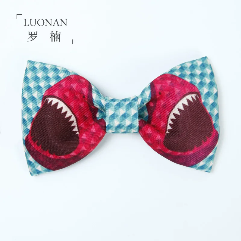 Men's bow tie blue rose red checkered shark original print bowknot groom wedding fun gift box |