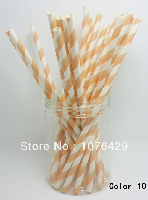 25 шт бумажные соломинки коричневый оранжевый винтажный полосатый питьевой