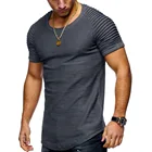 Мужская футболка с коротким рукавом, черно-белая однотонная Приталенная футболка в рубчик, для бега, для лета, 2018