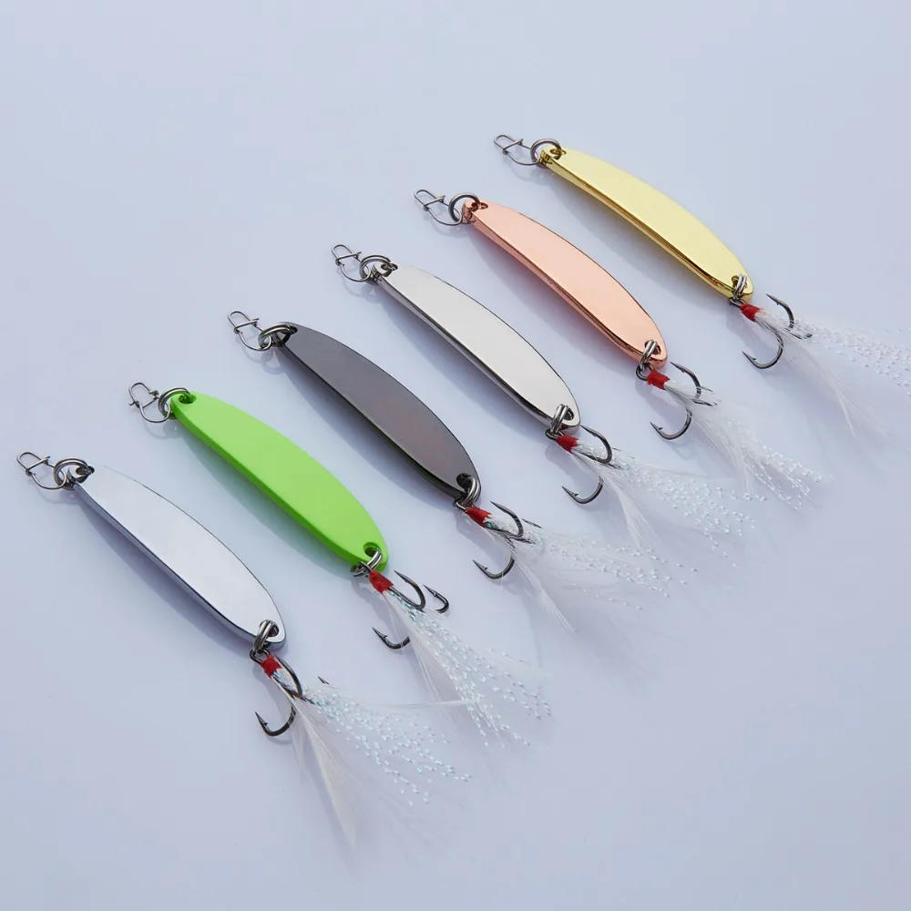 APADA Jigging 512 меч усиленный тройной крючок + перо 10 г 55 мм рыболовные приманки для