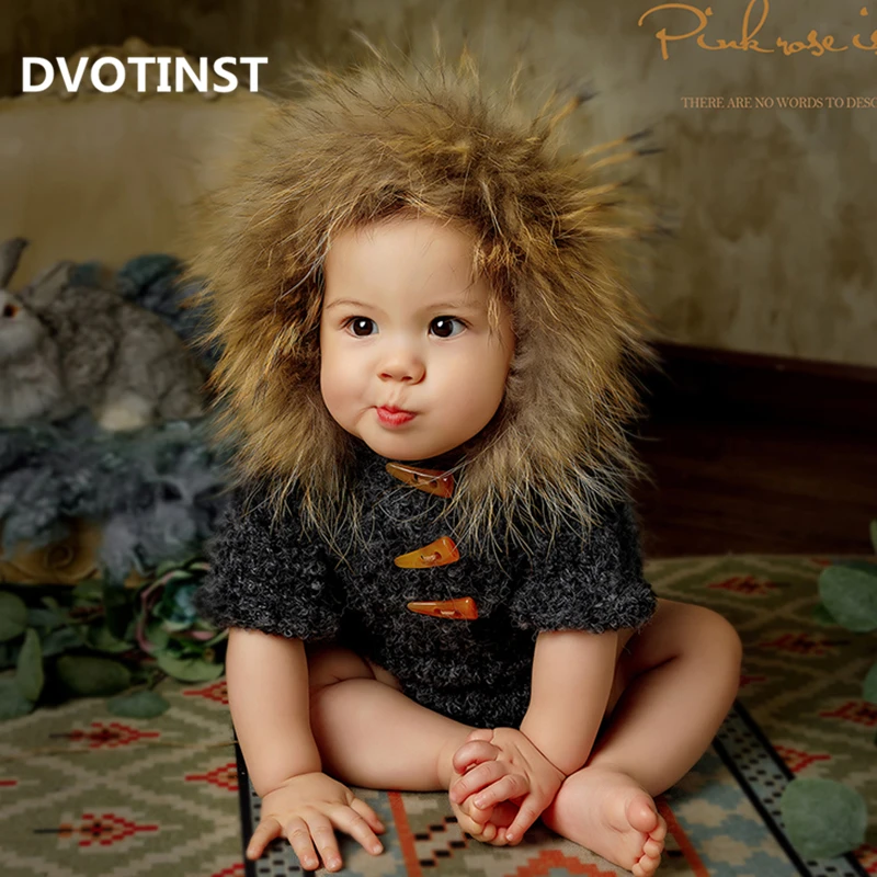 Хаки Dvotinst новорожденный реквизит для фотосессии для ребенка, вязаная крючком мягкая одежда, комбинезоны, аксессуары для фотосессии в студии - Цвет: Хаки
