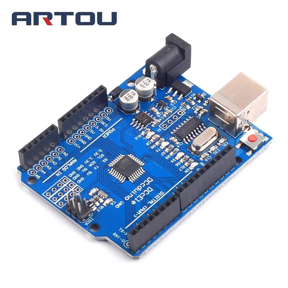 Один набор UNO R3 макетная плата ATmega328P CH340 CH340G для Arduino DIY KIT с прямым штыревым разъемом(без USB кабеля