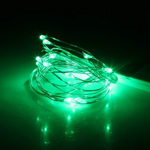 2 м 20LED медная проволочная гирлянда мини гирлянда сказочные светильники с питанием от аккумулятора для рождества праздничные декоративные светильники - Испускаемый цвет: Green