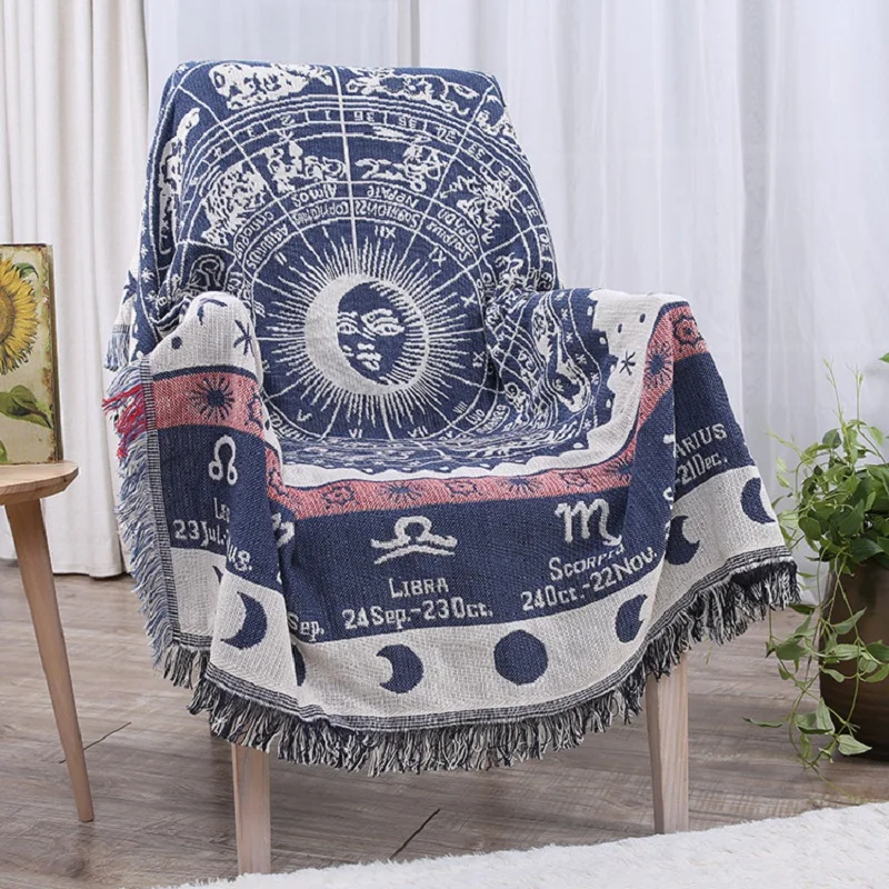 New Quality Thick Cotton Line Constellation Knit Blanket Super Soft On The Bed Multi-functional Sheets For Sofa | Дом и сад
