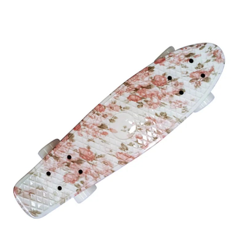 Скейтборд для девочек круизер в стиле ретро 22 дюйма Цветочный длинный мини-скейт