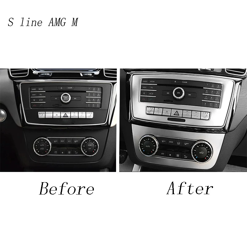 Автомобильный Стайлинг кондиционер CD панель накладка наклейка Накладка для Mercedes