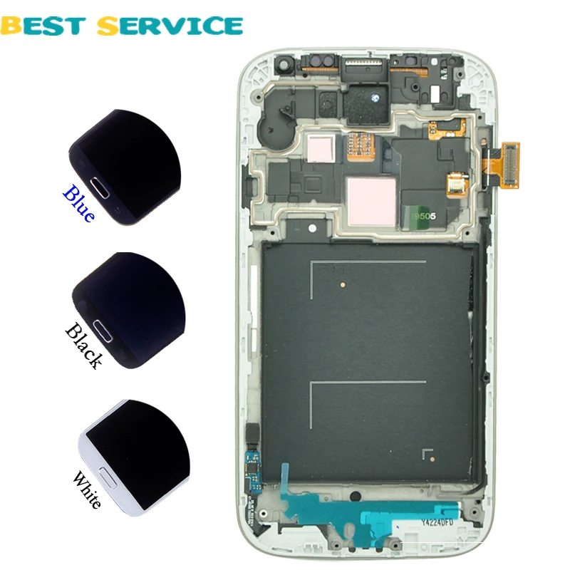 Blue/White For Samsung Galaxy S4 i9505 i9500 i337 LCD Display + Touch Screen Digitizer With Frame Assembly + Tools Free Shipping