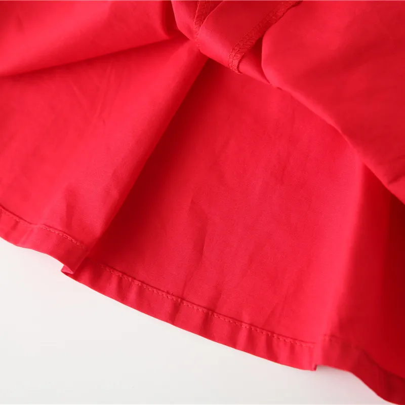 New 2019 Summer Girl Dresses Cotton Red Short Sleeve Cherry Embroidery Party Princess Dress Toddler Clothes Lovely Kids | Детская одежда