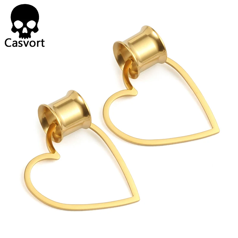 Casvort новые съемные в форме сердца Висячие беруши пирсинг ювелирные изделия для тела из нержавеющей стали ушные Датчики Тоннели носилки
