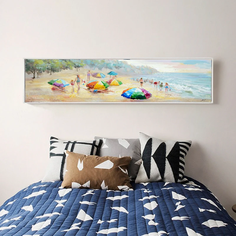 Декоративный постер 40 градусов морской пейзаж Настенная картина песок дети