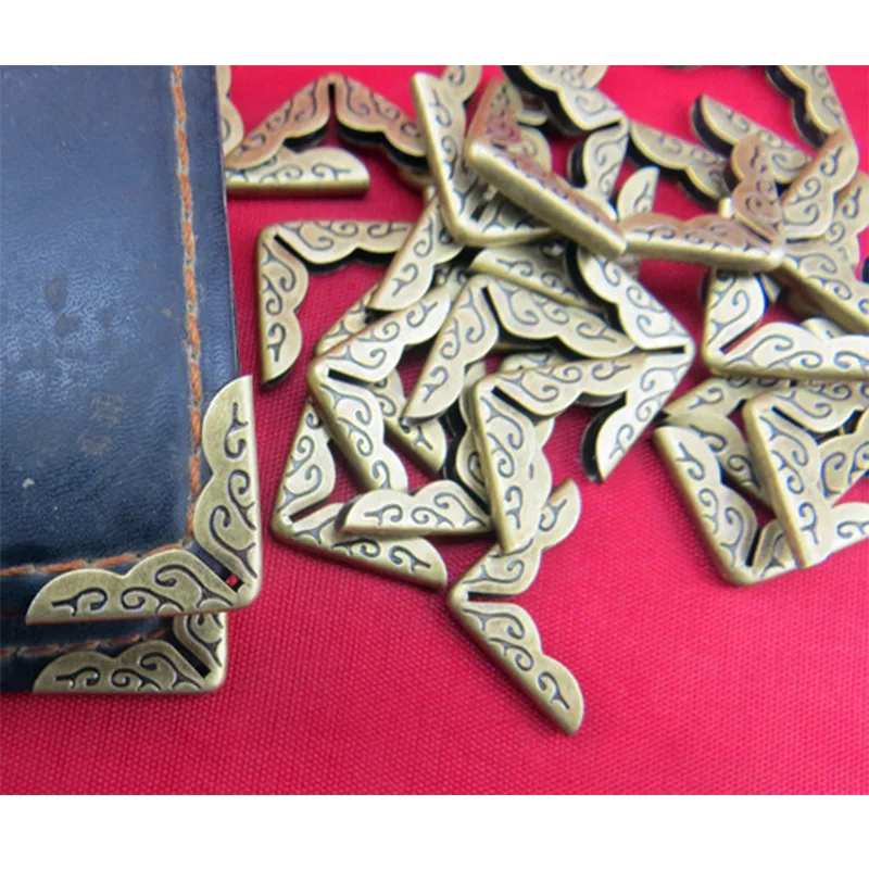 100 шт./лот античная бронза металлическая Книга Угловые Альбомы меню папки