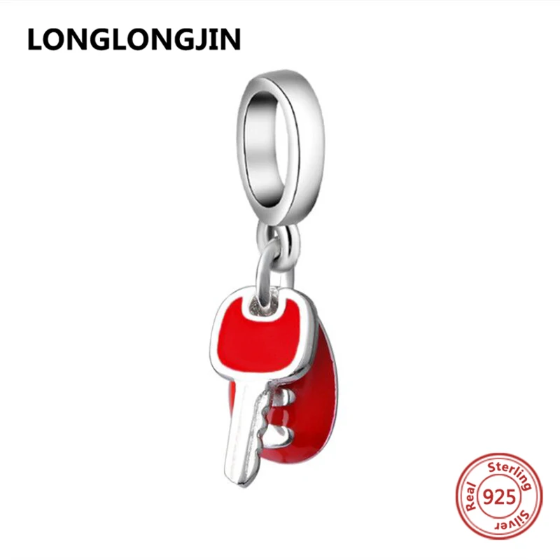Новое поступление цвет эмали ключа автомобиля Талисманы Серебро 925 браслет Шарм