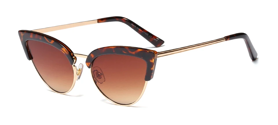 leopard Kachawoo трендовые солнцезащитные очки с полуоправой для женщин белые черные сексуальные солнцезащитные очки «кошачий глаз» женские горячие продажи подарочные товары - Цвет линз: leopard