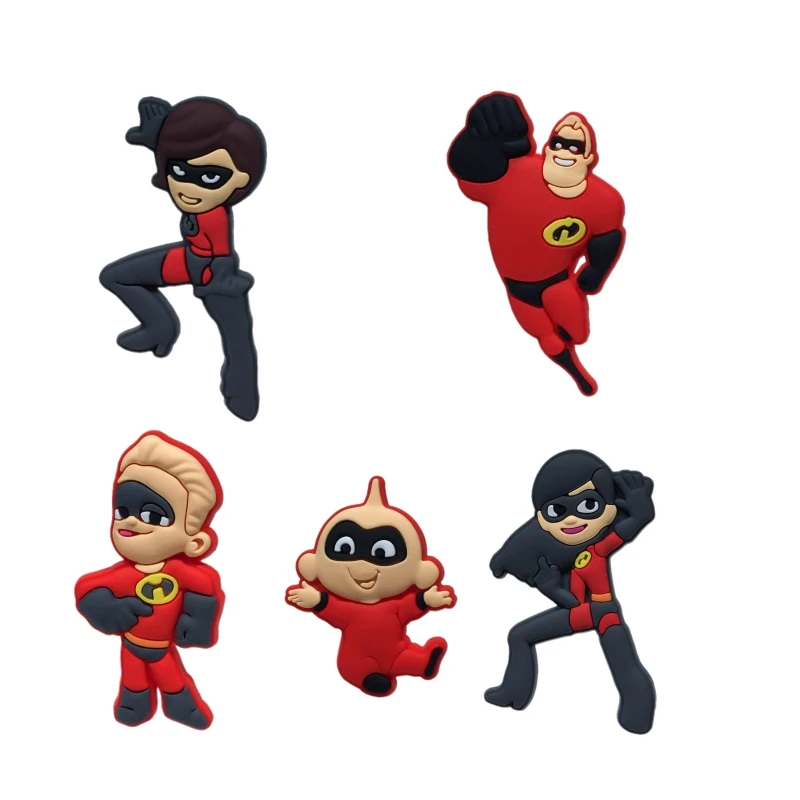 The incredibles 2 Смешанные модели 100 шт Моана трооллы Улица Сезам мультфильм ПВХ обуви подвески, аксессуары для обуви украшения для браслетов, Fit croc jibz - Цвет: The incredibles 2