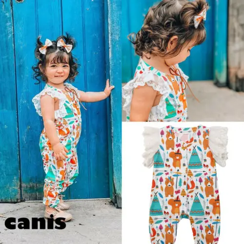 1-5T Toddler Animal Romper Infant Baby Girl Clothes Tops Summer Newborn Jumpsuit Beach Casual Long Pants | Детская одежда и обувь