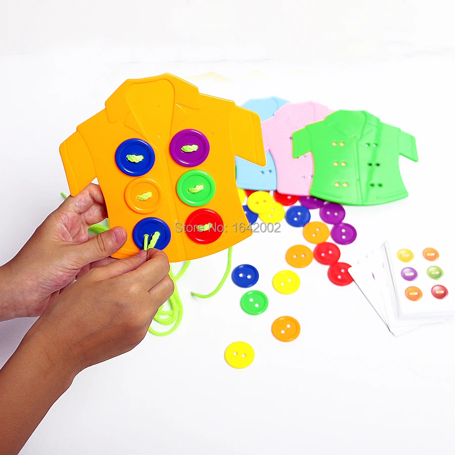 Пуговицы с нитью веревка Подходящие Игрушки на шнуровке базовые жизненные