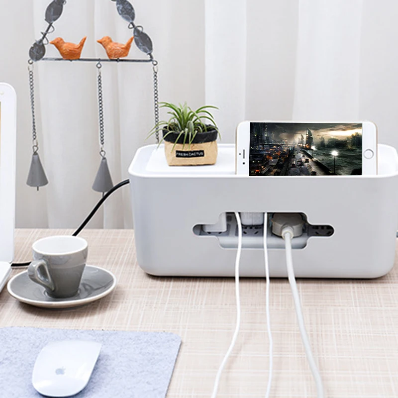 Беспроводная Wifi коробка маршрутизатора деревянная-пластиковая настенная пластиковая коробка для хранения кабеля чехол прокладка Питания Провод управление розетка аккуратный Органайзер штекер