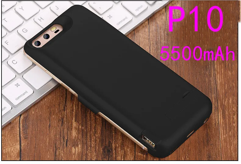 8000/6500 мАч чехол для зарядного устройства для huawei P9 Plus P10 Plus внешний аккумулятор чехол для зарядки - Цвет: P10-Black