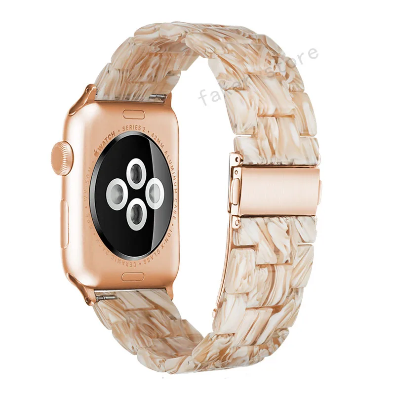 Смола ремешок для apple watch серии 4/3/2/1 размеров 44, 40, 42 мм, 38 мм, браслет для iwatch ремень на запястье часы аксессуары ремешок для часов с нугой и орехами