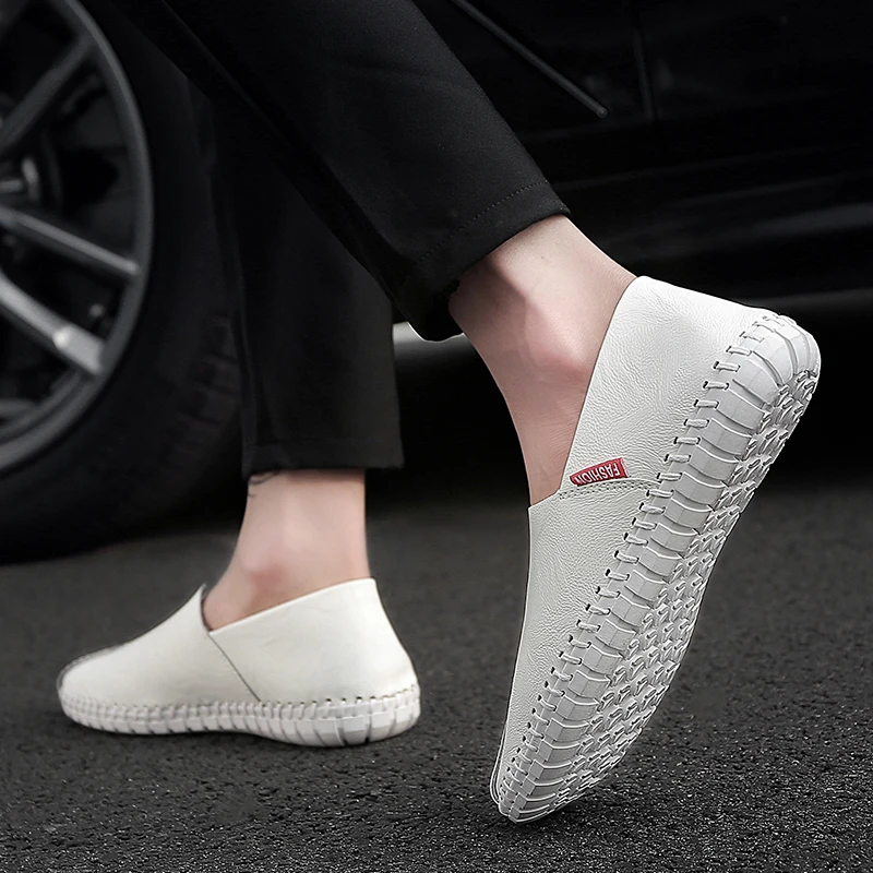 

Big Size 38-50 Loafers Men Driving Shoes New Fashion 5 Color Slip-On Breathable Soft Moccasins Light Casual Boat Shoes Men Flats