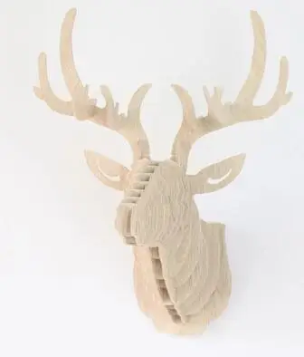 

Деревянный 3D пазл голова оленя Leezujun