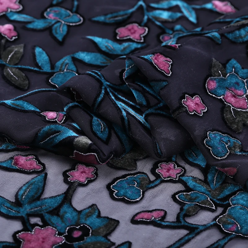 114 см выгорания бархатная шелковые ткани перспектива платье Ципао с бабочками из