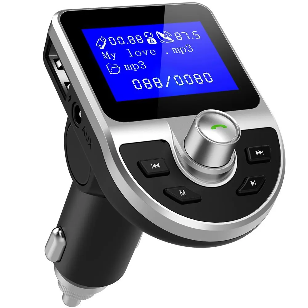 FM трансмиттер Konrisa автомобильный с ЖК дисплеем 1 44 дюйма и двумя USB