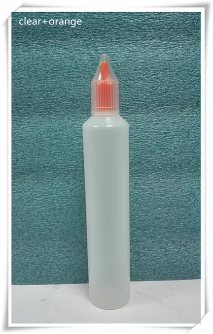 clear orange Шариковая ручка форма бутылки PE60ml Единорог бутылки лозы недоступном для детей cap длинный тонкий капельница 10 мл 15 мл 30 мл 50 мл 60 мл 1000 шт./лот - Цвет: clear orange