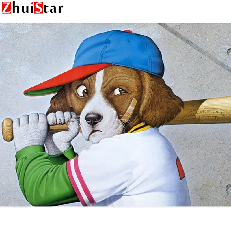 5D DIY Diamond Embroidered cartoon Full Square Painting Cross Stitch &quotdog&quot Picture Rhinestone Mosaic XY1 | Дом и сад