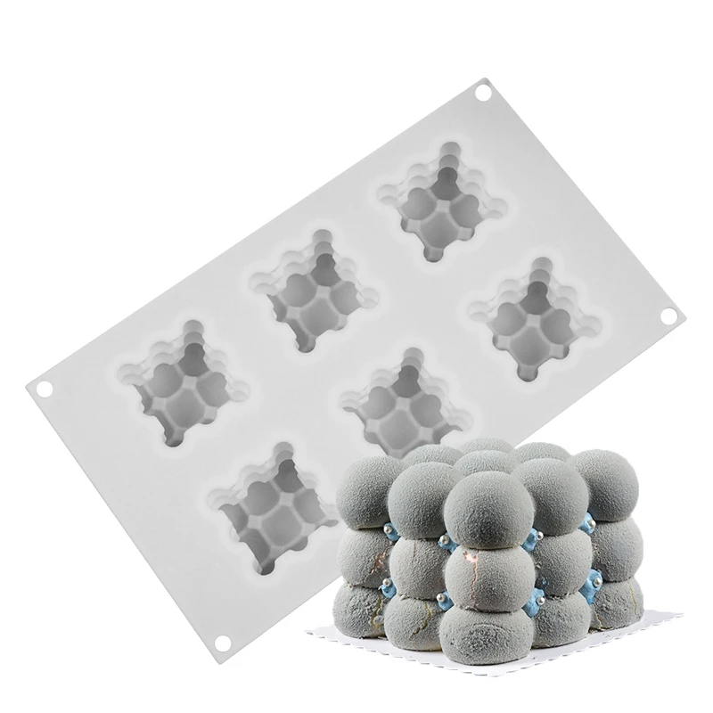 Силиконовые 3D вишневые формы для выпечки муссов торты квадратные пузырьки DIY