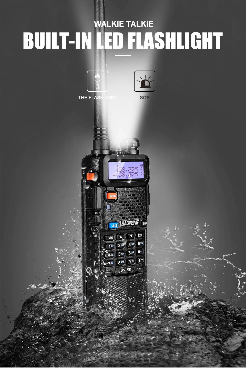 BAOFENG UV-5R мощная рация 8 Вт 3800 мАч Двухдиапазонная VHF UHF радиостанция HF ham станция приемопередатчик рация